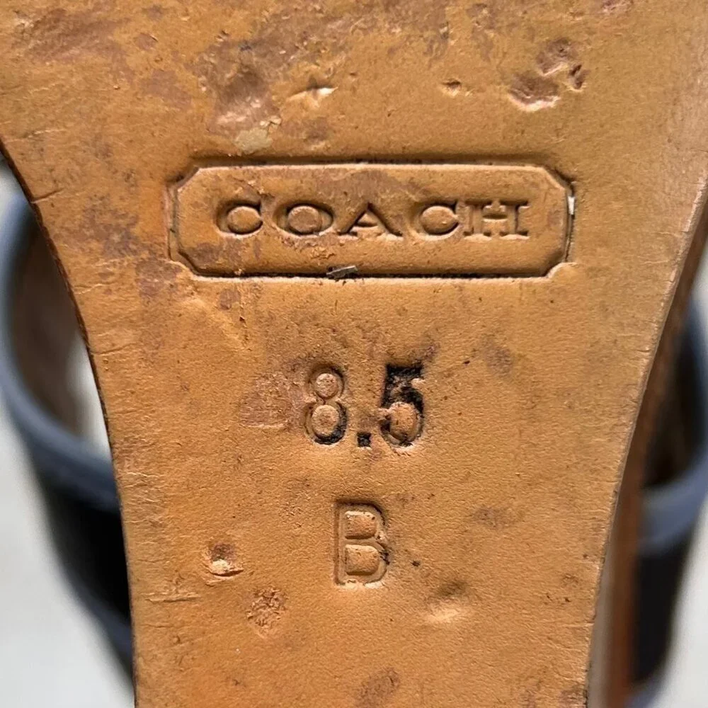 Coach Guileietta Leather Nautical Wedge Platform 8.5 Espadrille Cork Tassel Prep